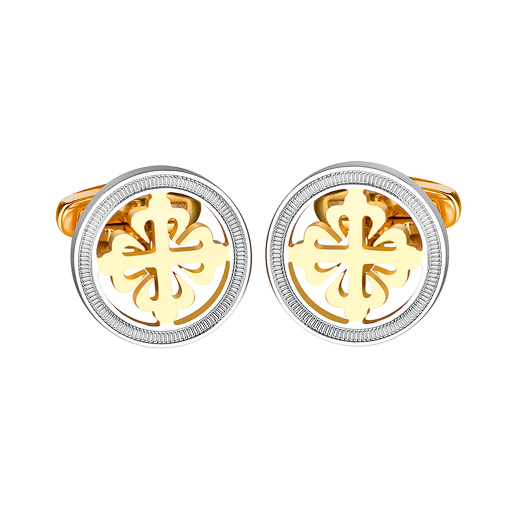 SAVOYSHI กระดุมข้อมือรูปดอกไอร - Cufflinks Men Stainless Steel Luxury บทวิจารณ์และราคา