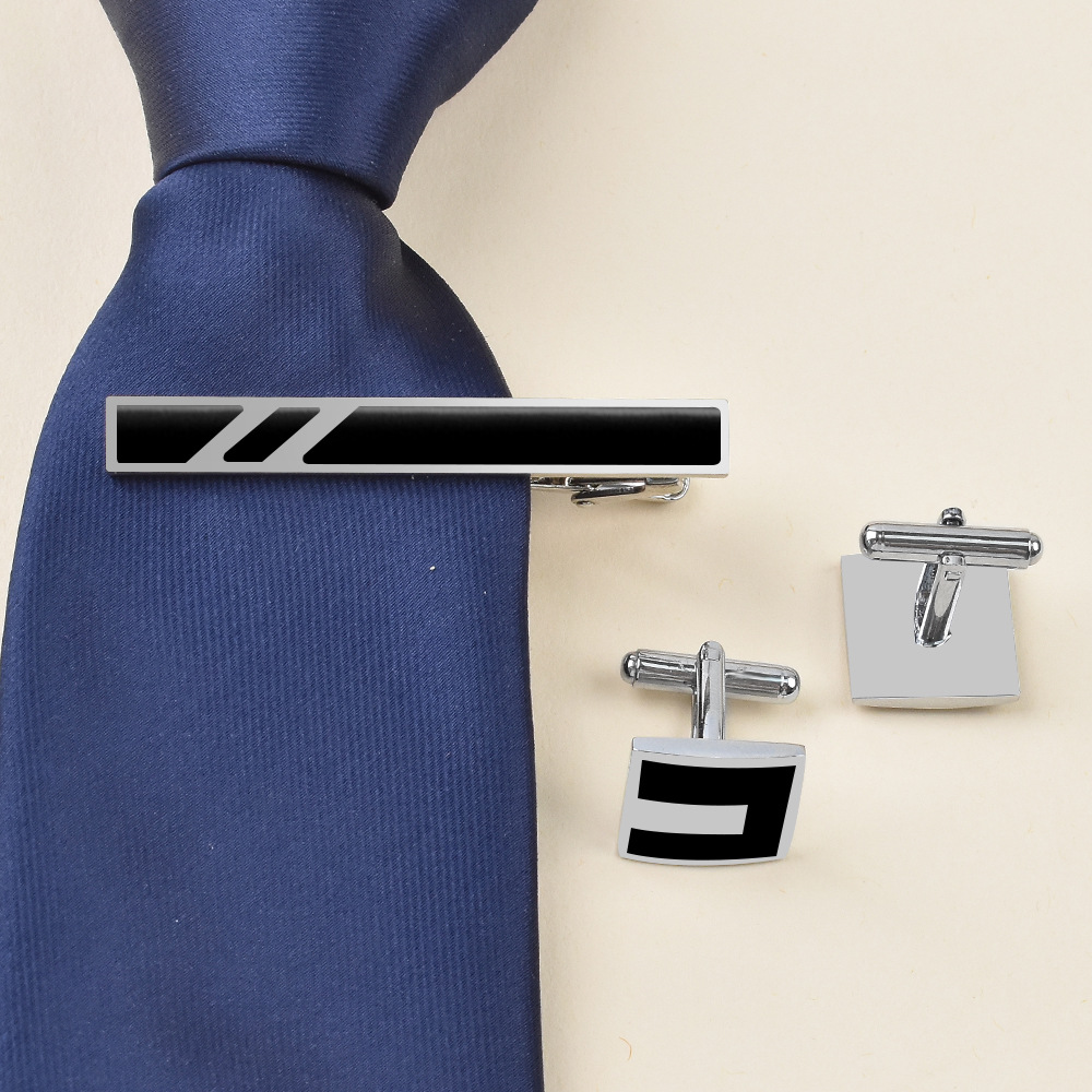 ชุดเซ็ตเนคไทคลิปหนีบเนคไทสำหรั - Tie Clip Bar Set Stainless Steel บทวิจารณ์และราคา