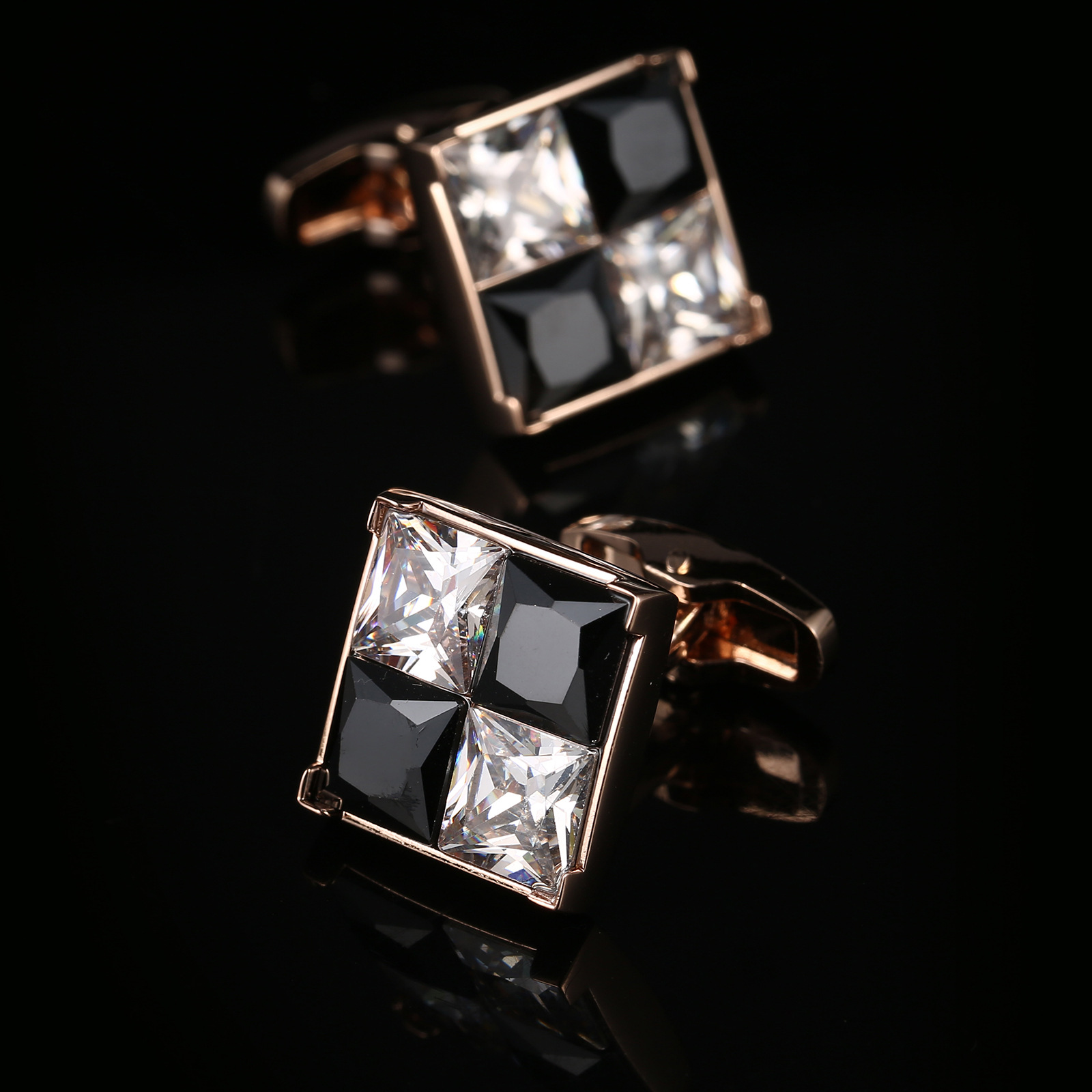 กระดุมข้อมือผู้ชายสุดหรู สีดำข - Cufflinks Men Stainless Steel Luxury บทวิจารณ์และราคา