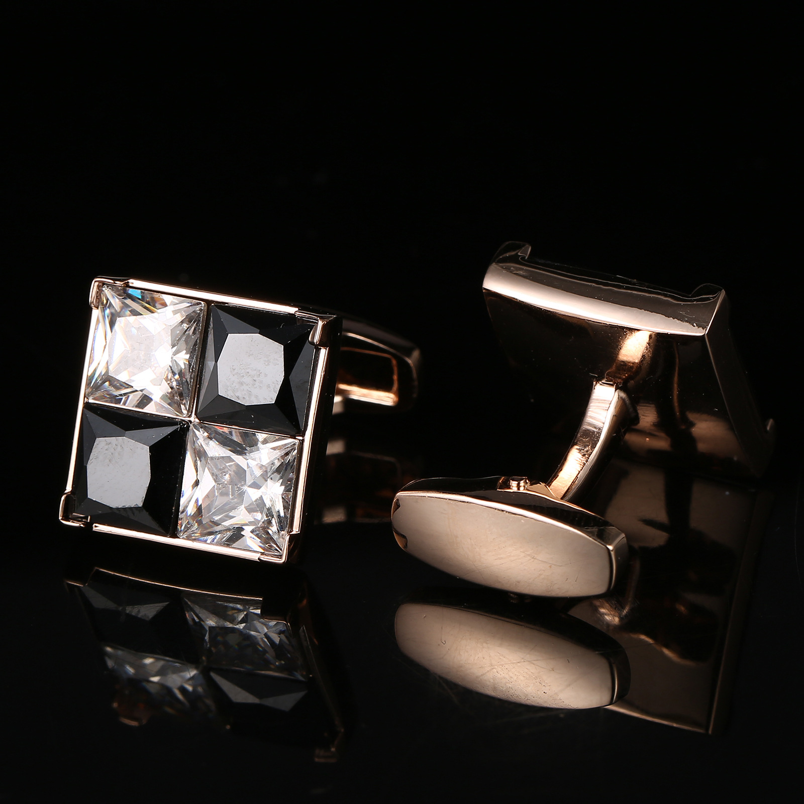 กระดุมข้อมือผู้ชายสุดหรู สีดำข - Cufflinks Men Stainless Steel Luxury บทวิจารณ์และราคา