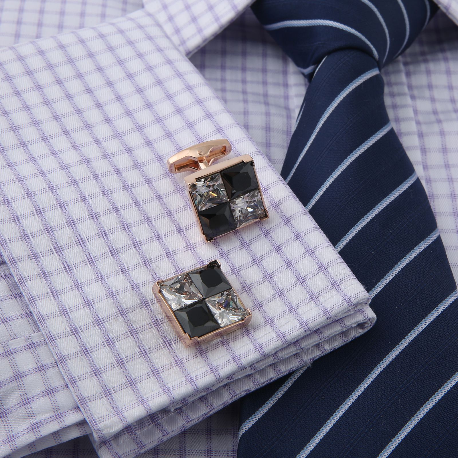 กระดุมข้อมือผู้ชายสุดหรู สีดำข - Cufflinks Men Stainless Steel Luxury บทวิจารณ์และราคา
