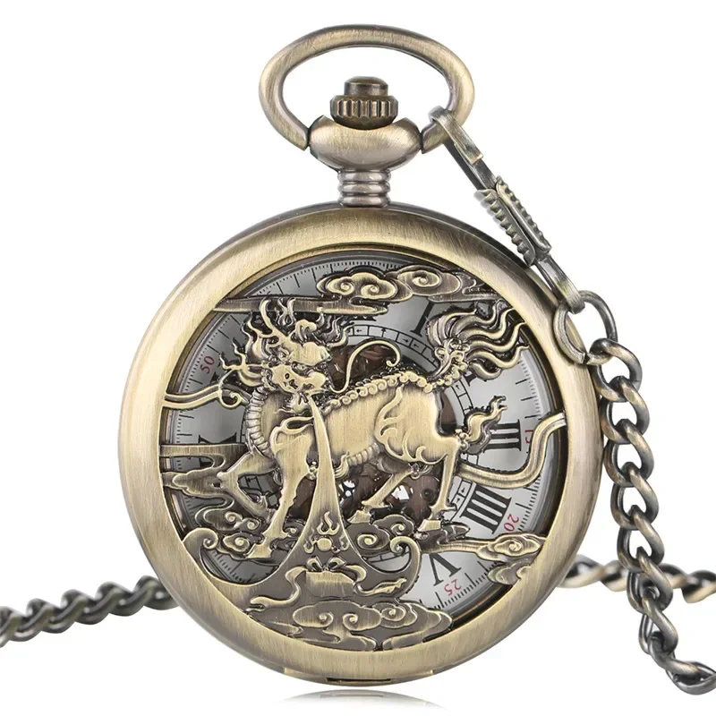 นาฬิกาพกสไตล์เรโทรลายโครงกระดู - Pocket Watch Mechanical Skeleton Vintage บทวิจารณ์และราคา