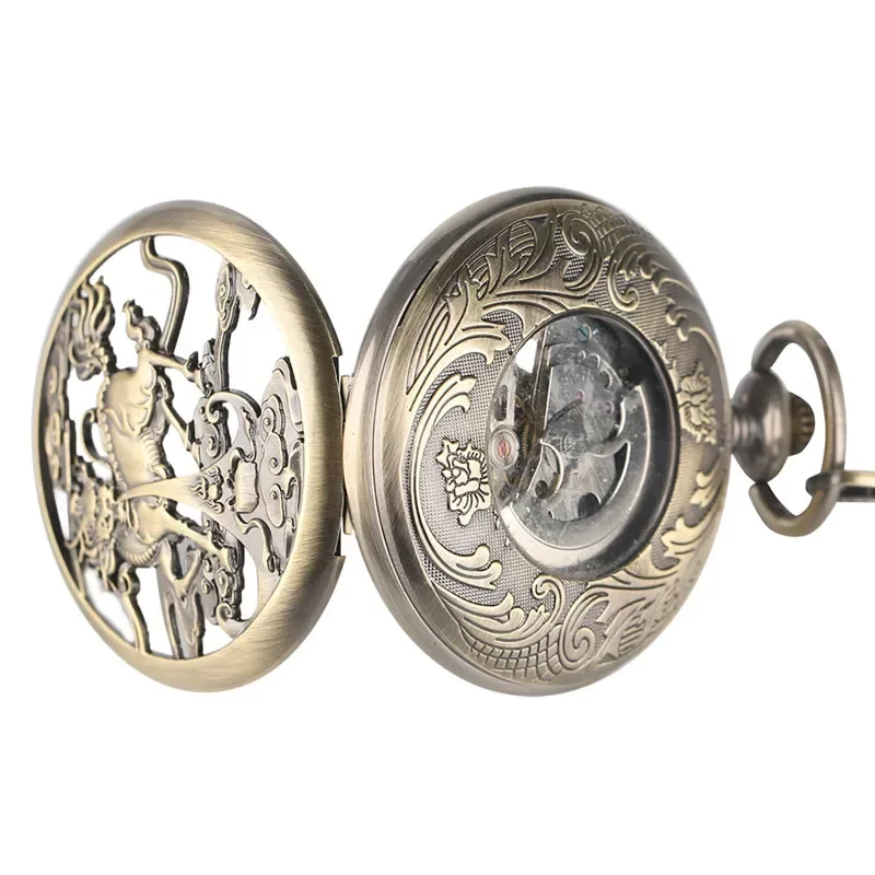 นาฬิกาพกสไตล์เรโทรลายโครงกระดู - Pocket Watch Mechanical Skeleton Vintage บทวิจารณ์และราคา