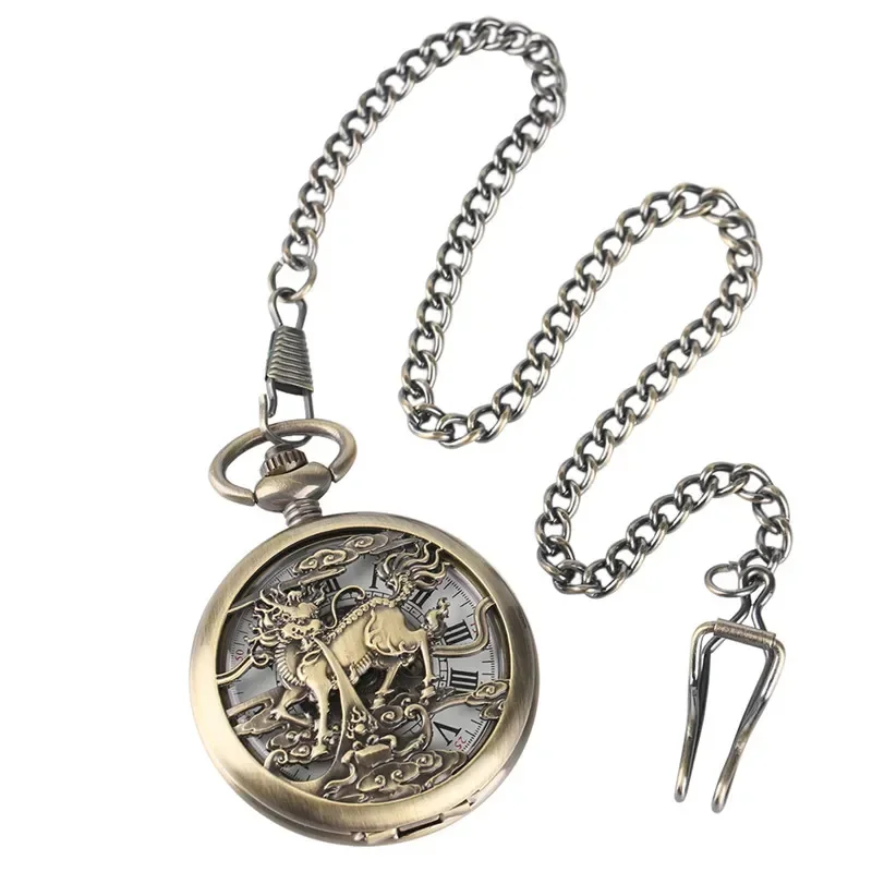 นาฬิกาพกสไตล์เรโทรลายโครงกระดู - Pocket Watch Mechanical Skeleton Vintage บทวิจารณ์และราคา