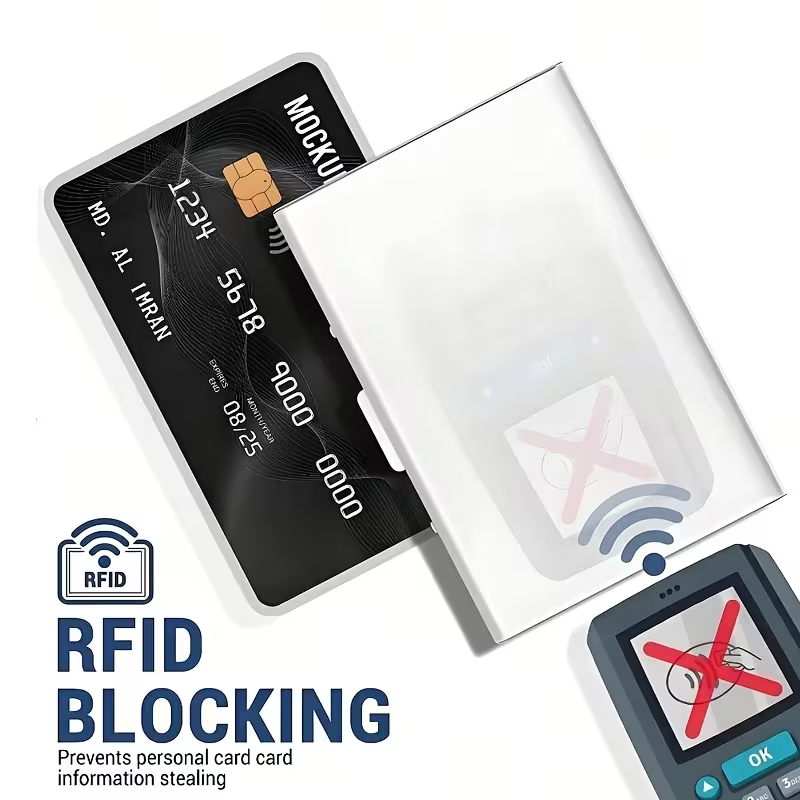 1 ชิ้น ที่ใส่บัตรเครดิตป้องกัน - Money Clip Minimalist Rfid Blocking บทวิจารณ์และราคา