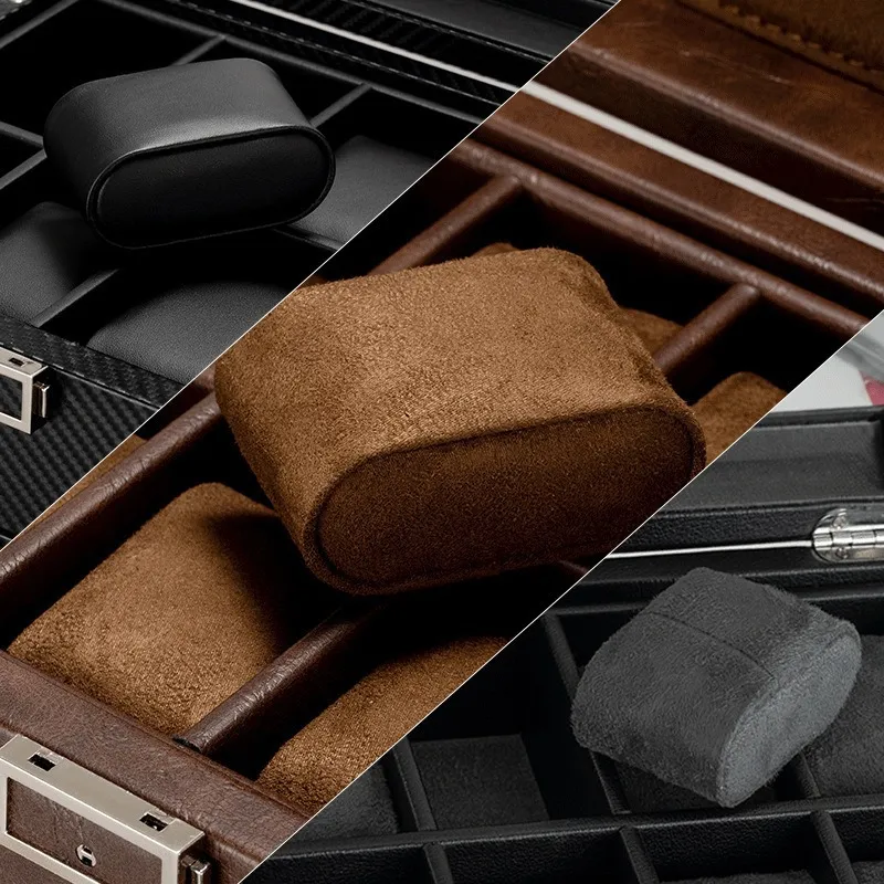 กล่องหมุนนาฬิกาแบบใหม่ วัสดุคา - Watch Display Storage Box Carbon Fiber บทวิจารณ์และราคา
