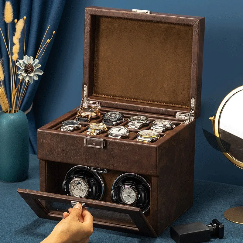 กล่องหมุนนาฬิกาแบบใหม่ วัสดุคา - Watch Display Storage Box Carbon Fiber บทวิจารณ์และราคา