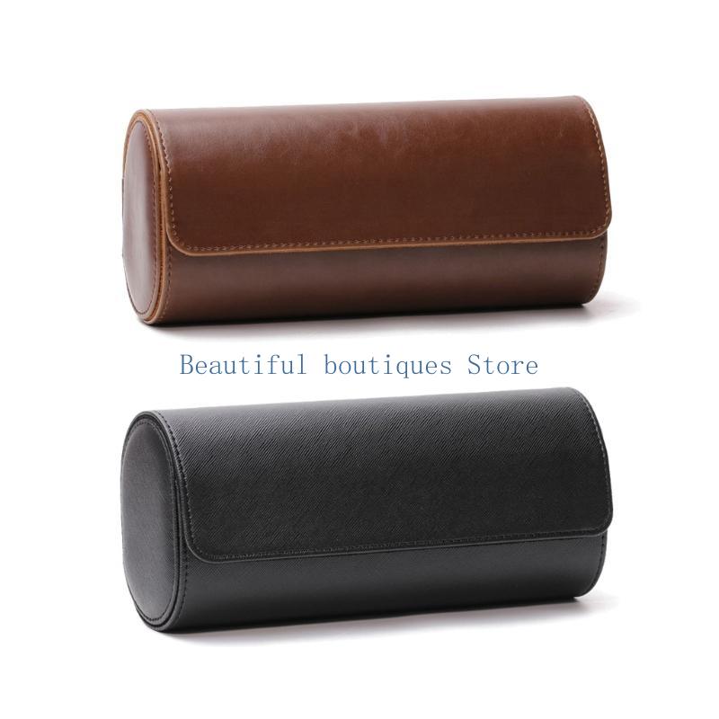 U4LF 3 ช่องนาฬิกาม้วนกระเป๋าเด - Watch Travel Roll Case 3 Slots Leather บทวิจารณ์และราคา