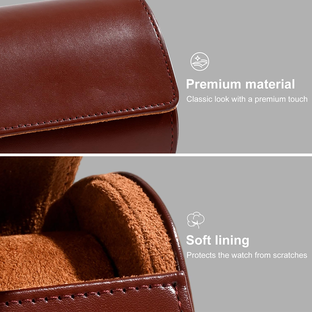 กล่องใส่นาฬิกาหนัง PU คุณภาพสู - Watch Travel Roll Case 3 Slots Leather บทวิจารณ์และราคา