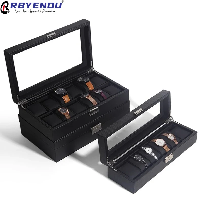กล่องเก็บนาฬิกา OEM วัสดุคาร์บ - Watch Display Storage Box Carbon Fiber บทวิจารณ์และราคา
