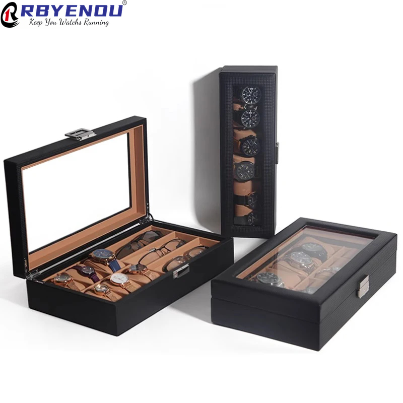 กล่องเก็บนาฬิกา OEM วัสดุคาร์บ - Watch Display Storage Box Carbon Fiber บทวิจารณ์และราคา