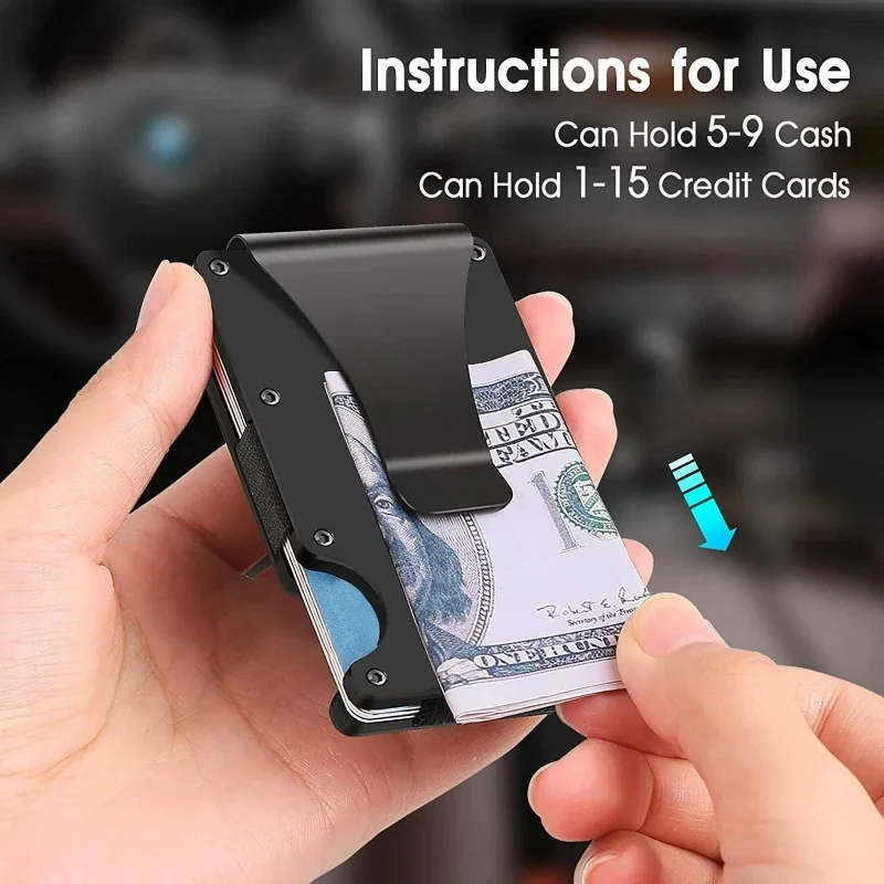 Custom ชื่อกระเป๋าสตางค์ผู้ชาย - Money Clip Minimalist Rfid Blocking บทวิจารณ์และราคา