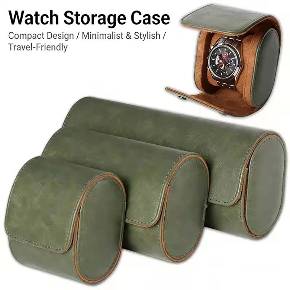 กล่องใส่นาฬิกาแบบพกพา 1/2/3 ช่ - Watch Travel Roll Case 3 Slots Leather บทวิจารณ์และราคา