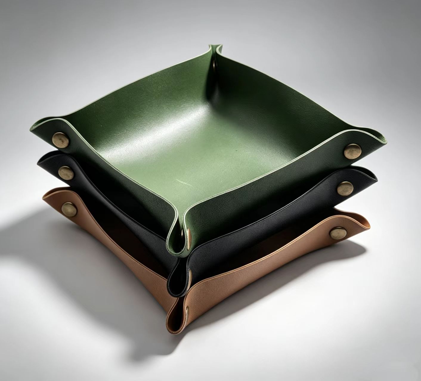 ถาดอเนกประสงค์ PU แบบพับได้ สำ - Valet Tray Nightstand Organizer Leather บทวิจารณ์และราคา