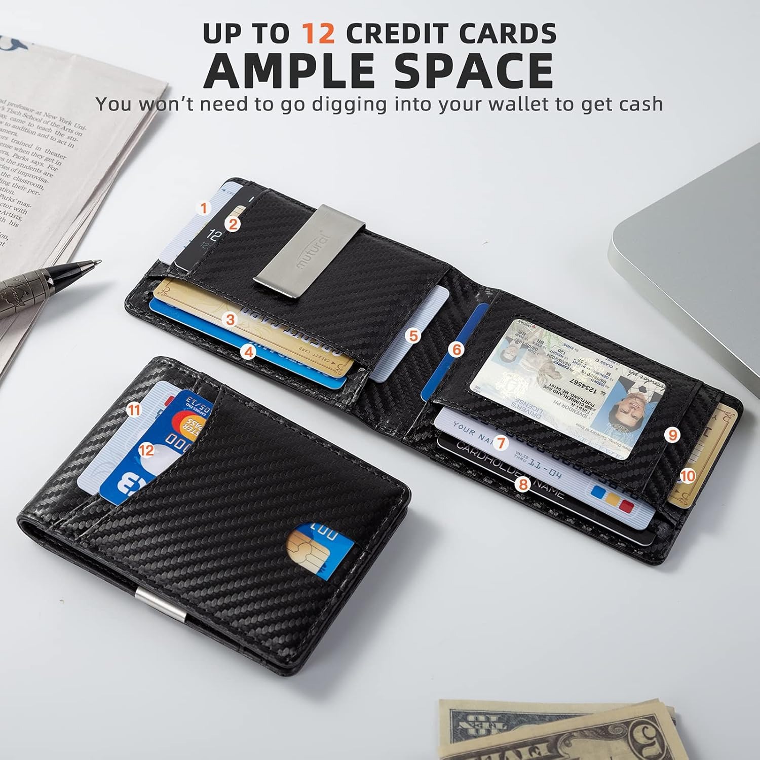 กระเป๋าสตางค์ทรงบางสไตล์มินิมอ - Money Clip Minimalist Rfid Blocking บทวิจารณ์และราคา