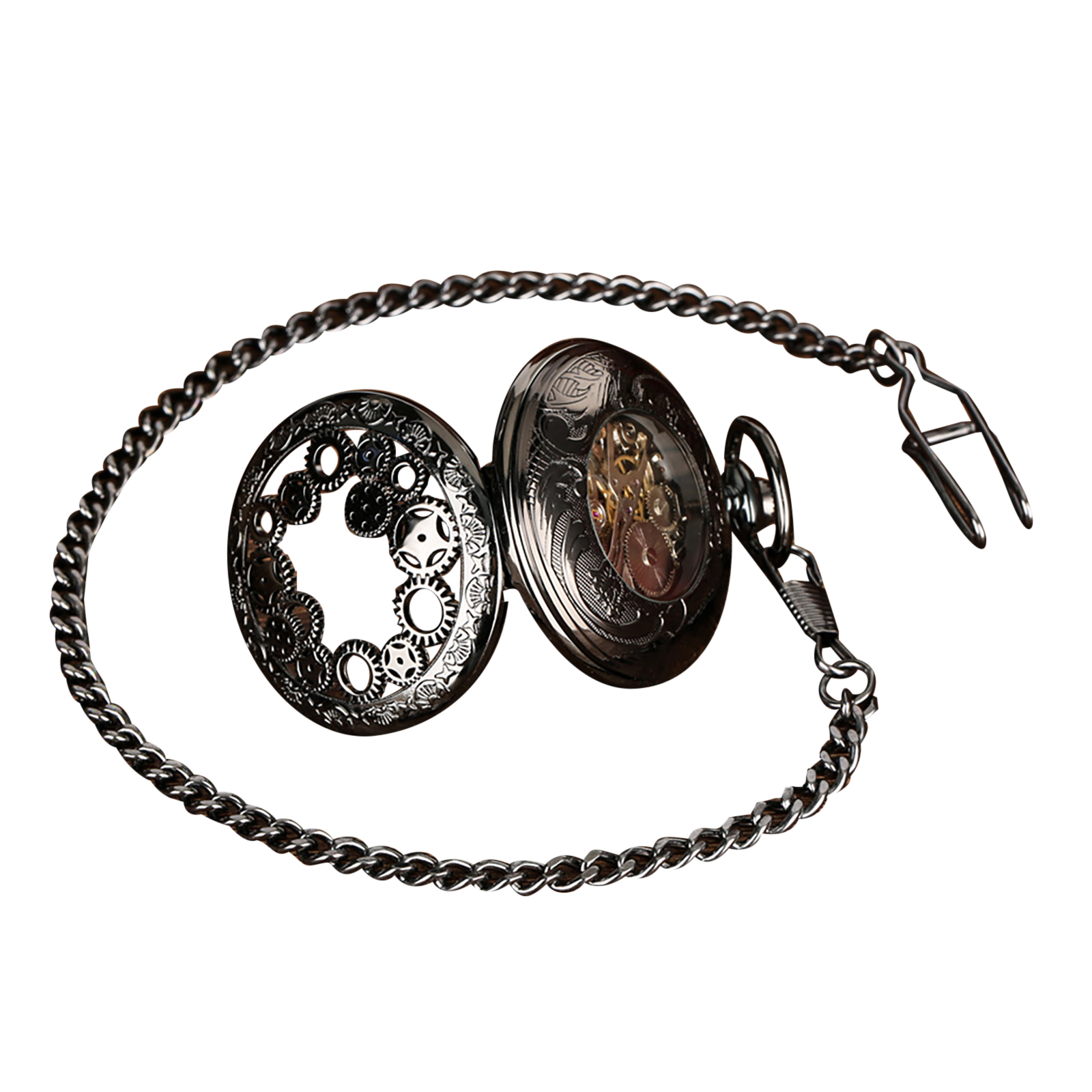 นาฬิกาพกไขลานแบบวินเทจ หน้าปัด - Pocket Watch Mechanical Skeleton Vintage บทวิจารณ์และราคา