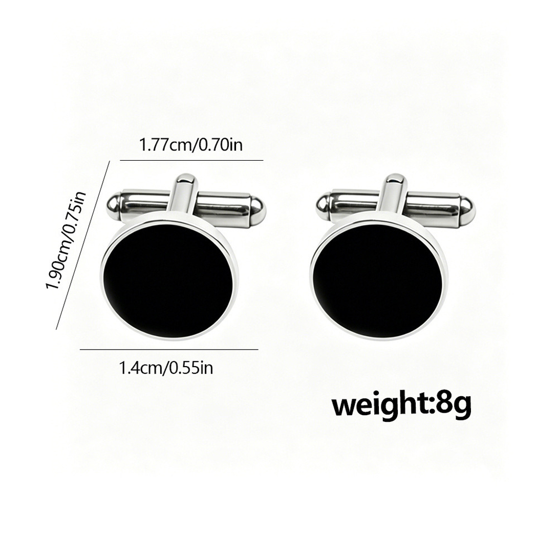 5 คู่ กระดุมข้อมือทรงกลมเคลือบ - Cufflinks Men Stainless Steel Luxury บทวิจารณ์และราคา