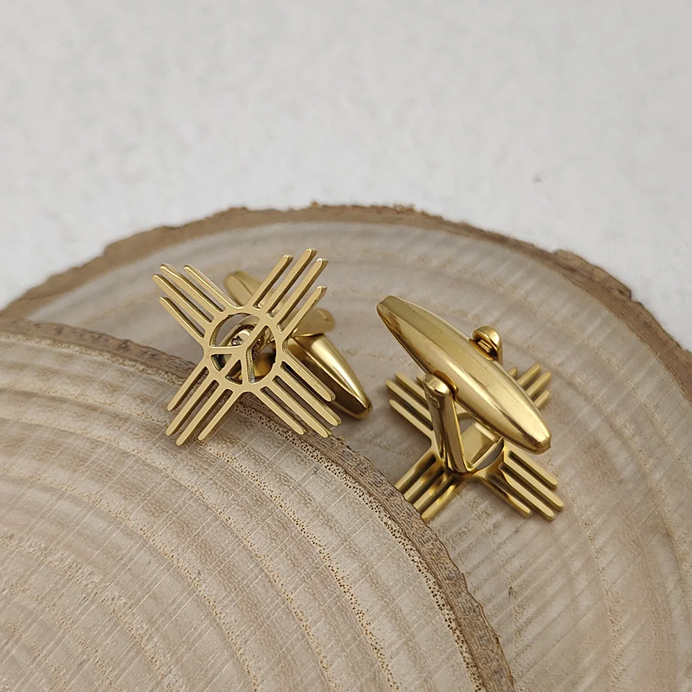 กระดุมข้อมือลายทางแฟชั่นใหม่สำ - Cufflinks Men Stainless Steel Luxury บทวิจารณ์และราคา
