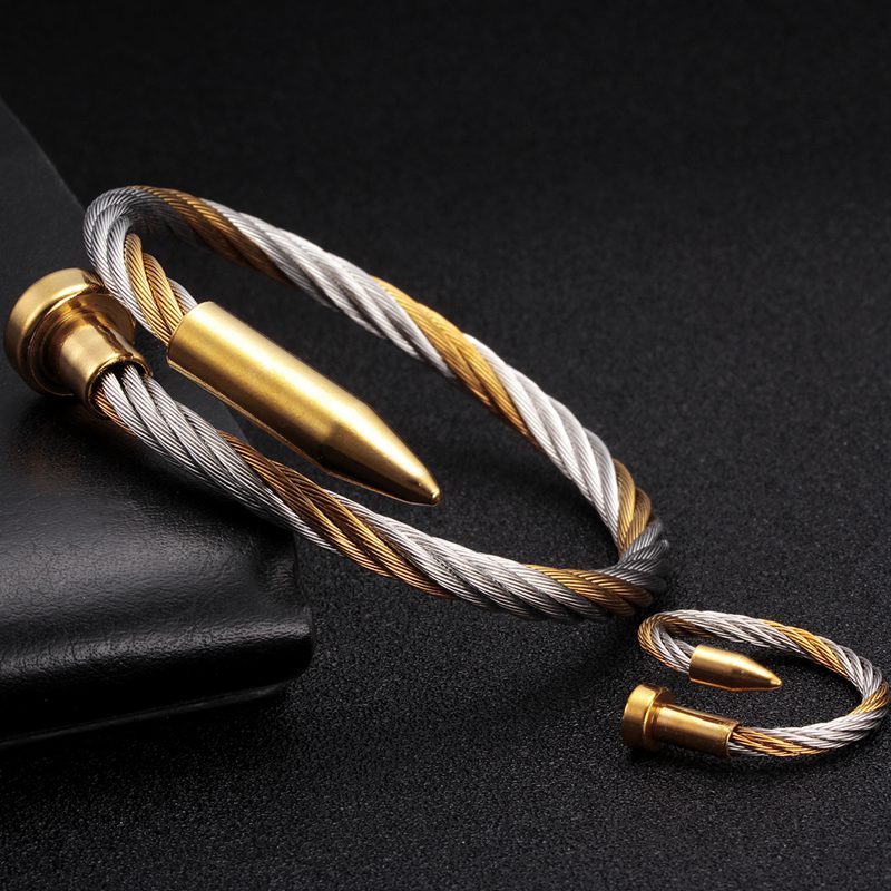 กำไลข้อมือแบบเปิดถักสุดหรูสำหร - Cufflinks Men Stainless Steel Luxury บทวิจารณ์และราคา