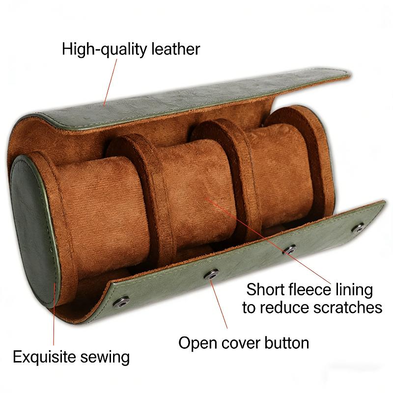 กล่องเก็บนาฬิกาหนังแท้แบบหรูหร - Watch Travel Roll Case 3 Slots Leather บทวิจารณ์และราคา
