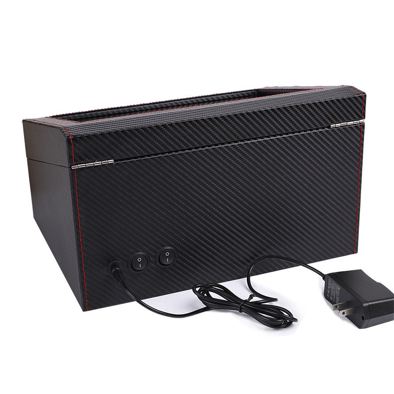 กล่องหมุนนาฬิกาหนัง 4 ช่อง อุป - Watch Display Storage Box Carbon Fiber บทวิจารณ์และราคา