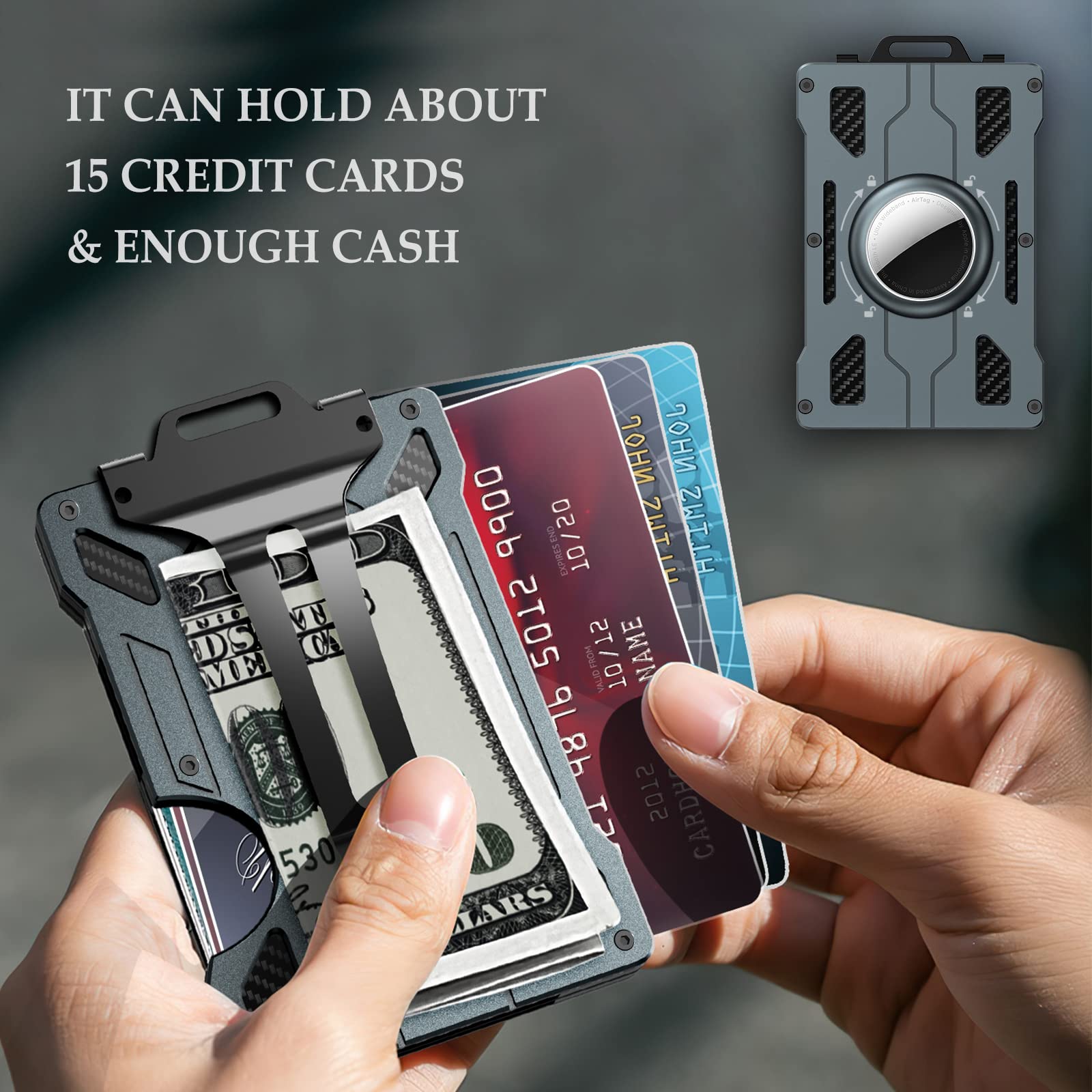 กระเป๋าสตางค์ Air Tag สําหรับผ - Money Clip Minimalist Rfid Blocking บทวิจารณ์และราคา