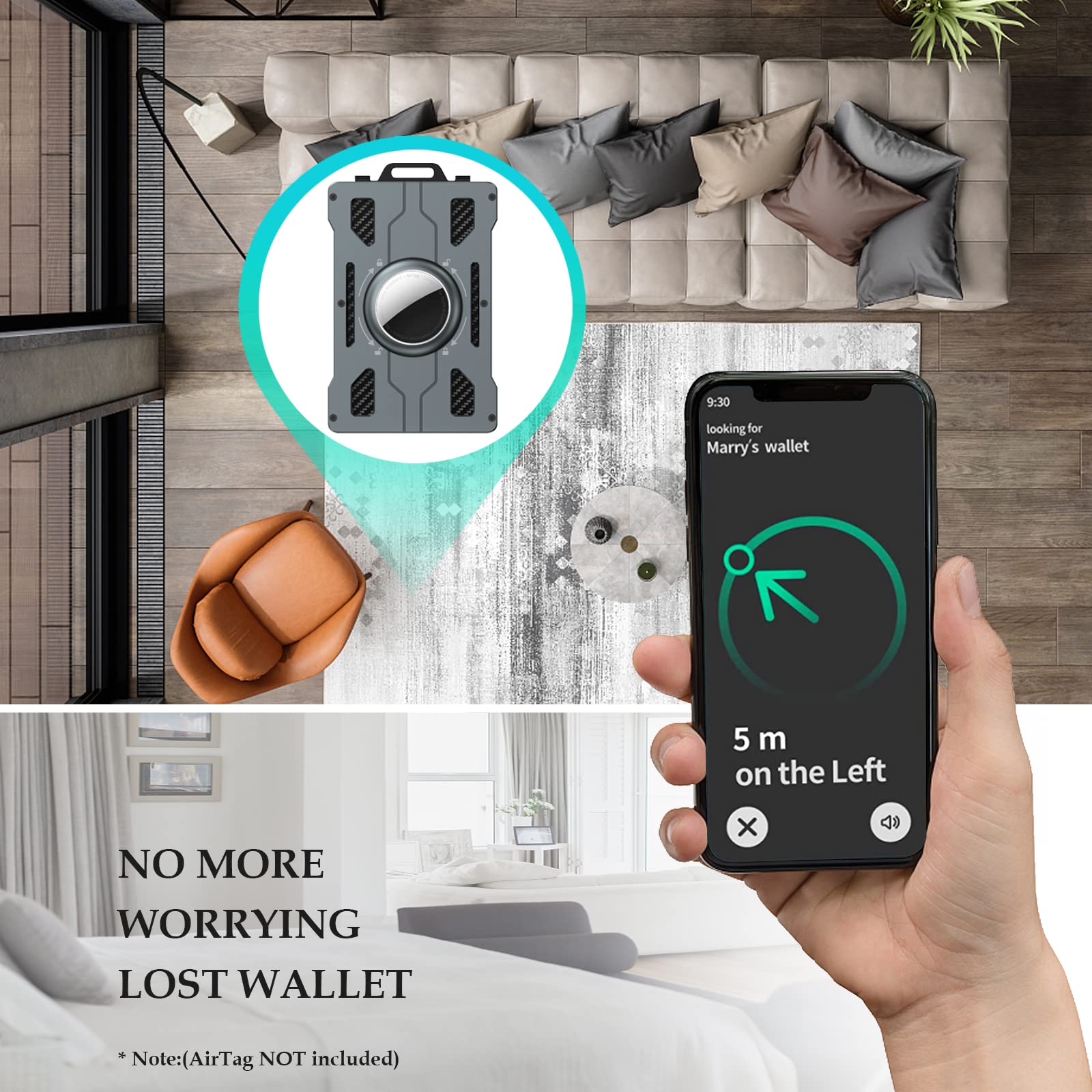 กระเป๋าสตางค์ Air Tag สําหรับผ - Money Clip Minimalist Rfid Blocking บทวิจารณ์และราคา