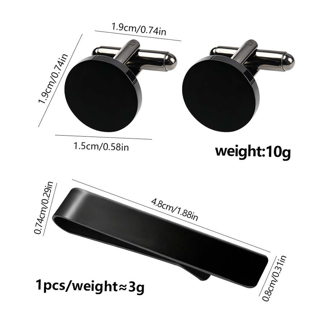 ชุดกระดุมข้อมือและที่หนีบเนคไท - Tie Clip Bar Set Stainless Steel บทวิจารณ์และราคา