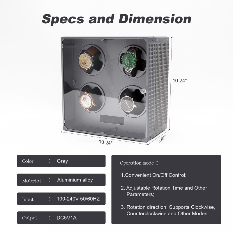 เครื่องหมุนนาฬิกาอัตโนมัติ 4 ช - Watch Winder 4 Watches Automatic Silent บทวิจารณ์และราคา