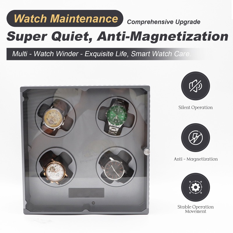 เครื่องหมุนนาฬิกาอัตโนมัติ 4 ช - Watch Winder 4 Watches Automatic Silent บทวิจารณ์และราคา