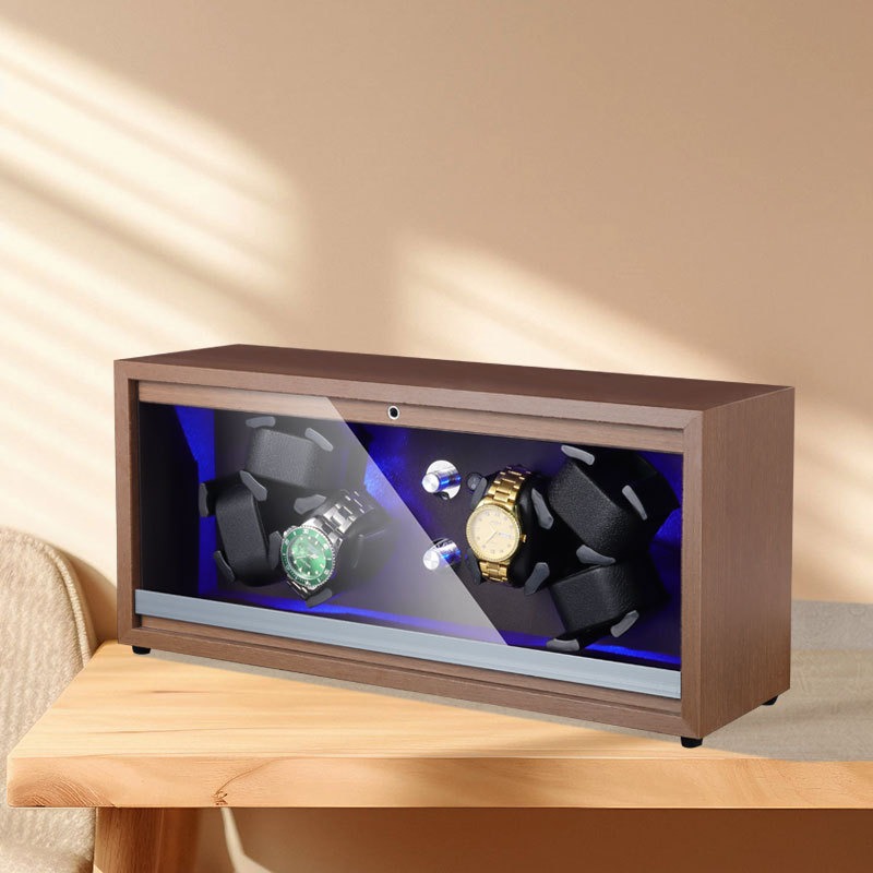 เครื่องหมุนนาฬิกาไม้แบบเงียบ ป - Watch Winder 4 Watches Automatic Silent บทวิจารณ์และราคา