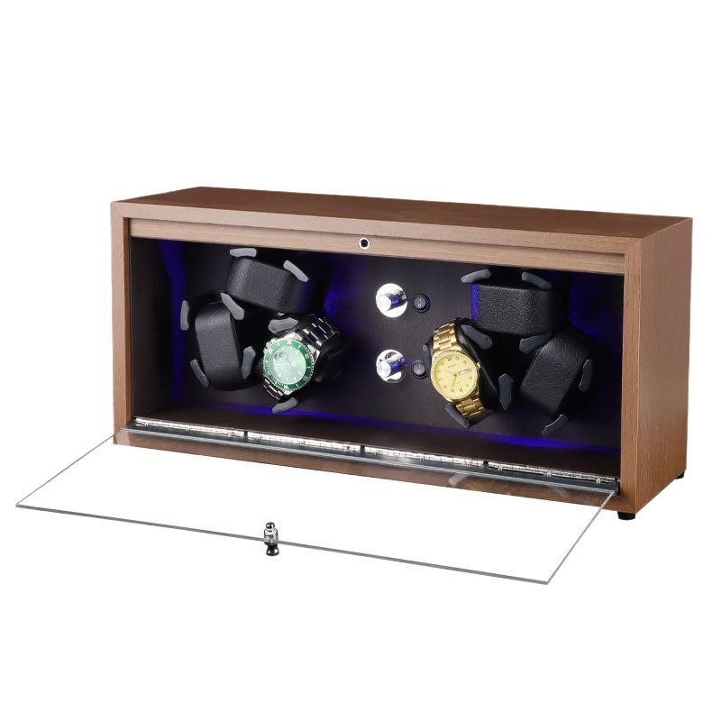 เครื่องหมุนนาฬิกาไม้แบบเงียบ ป - Watch Winder 4 Watches Automatic Silent บทวิจารณ์และราคา