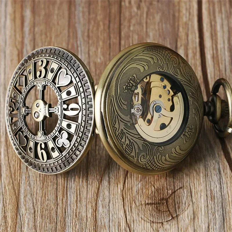 นาฬิกาพกกลไกอัตโนมัติลายหัวกะโ - Pocket Watch Mechanical Skeleton Vintage บทวิจารณ์และราคา