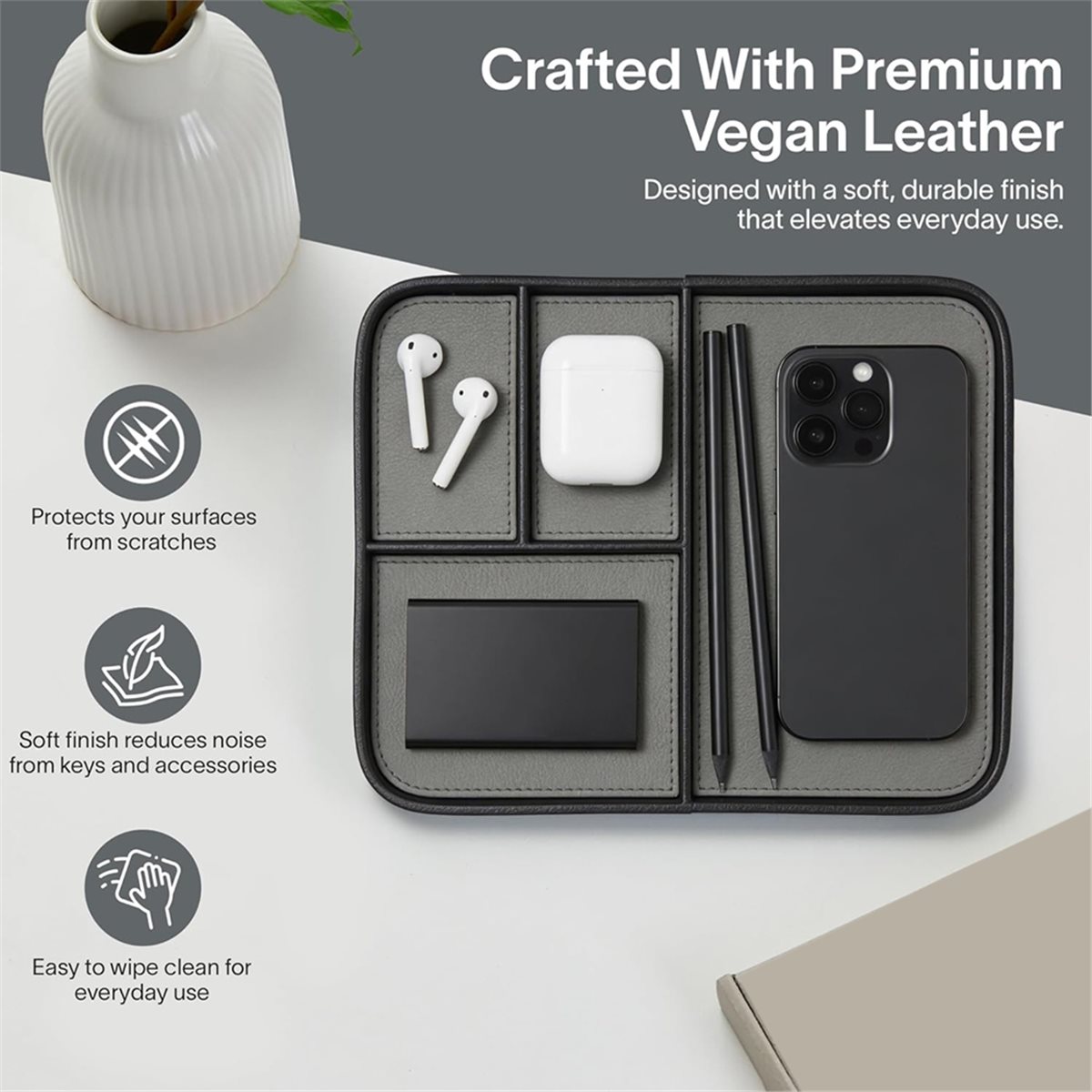 คำแนะนำ     ถาดใส่ของหนังแท้สำ - Valet Tray Nightstand Organizer Leather บทวิจารณ์และราคา