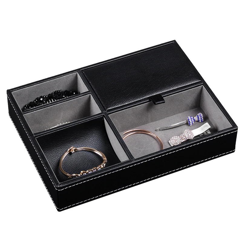 ถาดใส่ของหนังและไม้สำหรับผู้ชา - Valet Tray Nightstand Organizer Leather บทวิจารณ์และราคา