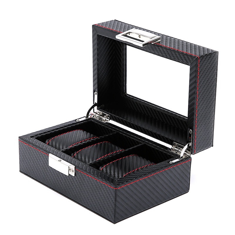 กล่องจัดแสดงนาฬิกาคาร์บอนไฟเบอ - Watch Display Storage Box Carbon Fiber บทวิจารณ์และราคา