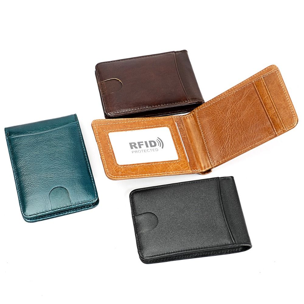 กระเป๋าสตางค์หนังแท้ทรงบางสำหร - Money Clip Minimalist Rfid Blocking บทวิจารณ์และราคา