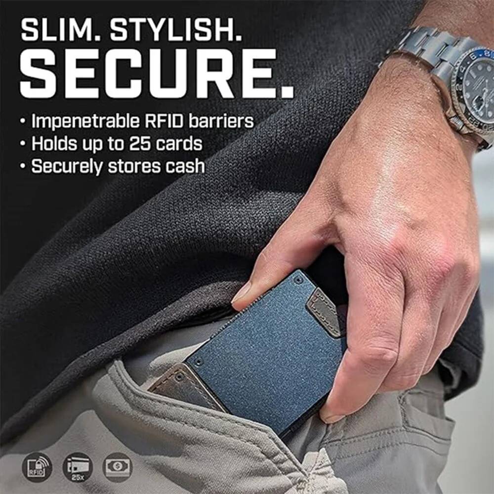 กระเป๋าสตางค์หนังแบบมินิมอลสำห - Money Clip Minimalist Rfid Blocking บทวิจารณ์และราคา