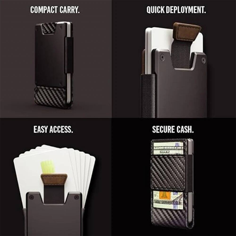 กระเป๋าสตางค์หนังแบบมินิมอลสำห - Money Clip Minimalist Rfid Blocking บทวิจารณ์และราคา
