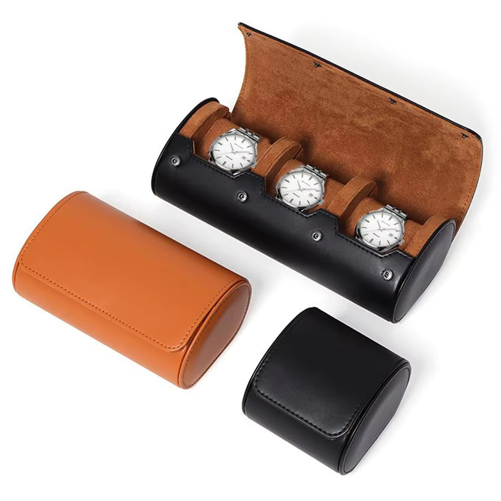 นาฬิกาม้วนกระเป๋าเดินทางกล่องน - Watch Travel Roll Case 3 Slots Leather บทวิจารณ์และราคา