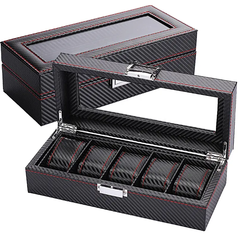 WellZone แฟชั่นสไตล์ 5/6/10/12 - Watch Display Storage Box Carbon Fiber บทวิจารณ์และราคา