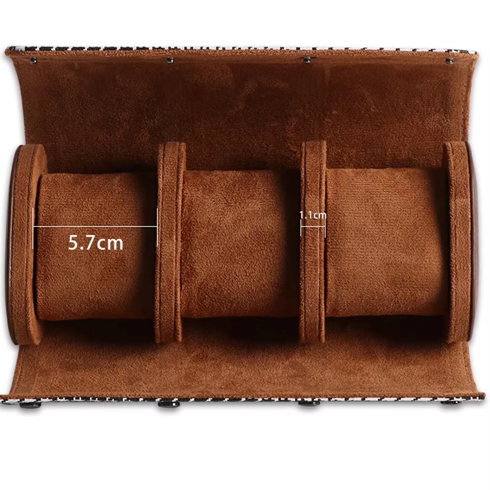 กล่องใส่นาฬิกาแบบพกพา-1/2/3 ช่ - Watch Travel Roll Case 3 Slots Leather บทวิจารณ์และราคา