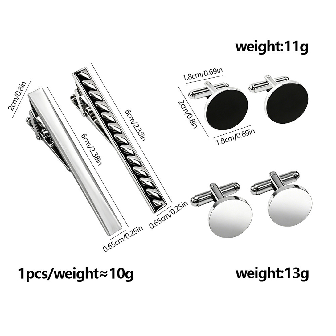 ชุดกระดุมข้อมือและที่หนีบเนคไท - Tie Clip Bar Set Stainless Steel บทวิจารณ์และราคา