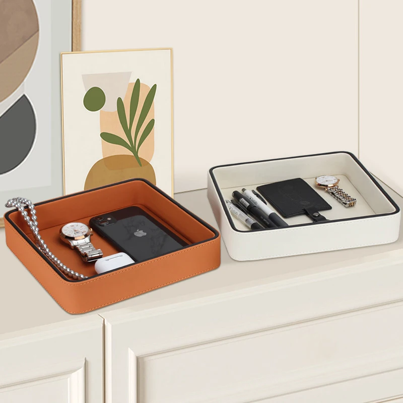 ถาดเก็บของอเนกประสงค์หนัง PU ส - Valet Tray Nightstand Organizer Leather บทวิจารณ์และราคา