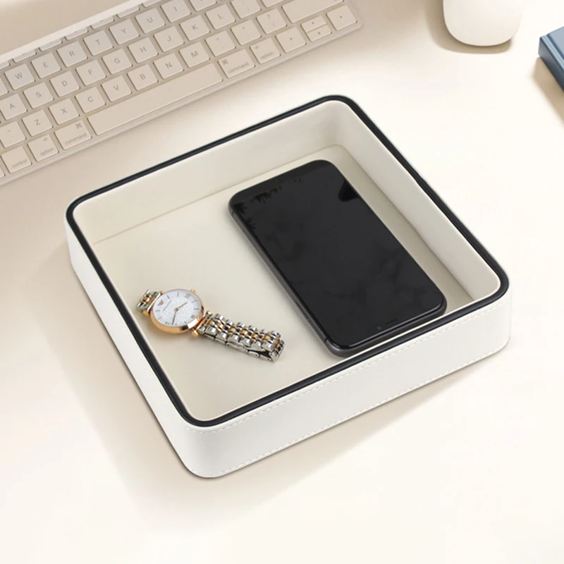 ถาดเก็บของอเนกประสงค์หนัง PU ส - Valet Tray Nightstand Organizer Leather บทวิจารณ์และราคา