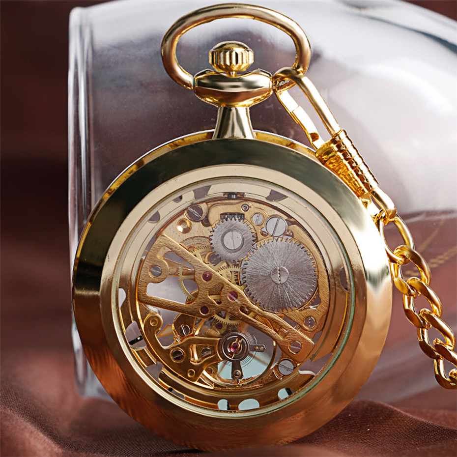 นาฬิกาพกแบบโปร่งใส โครงกระดูกก - Pocket Watch Mechanical Skeleton Vintage บทวิจารณ์และราคา