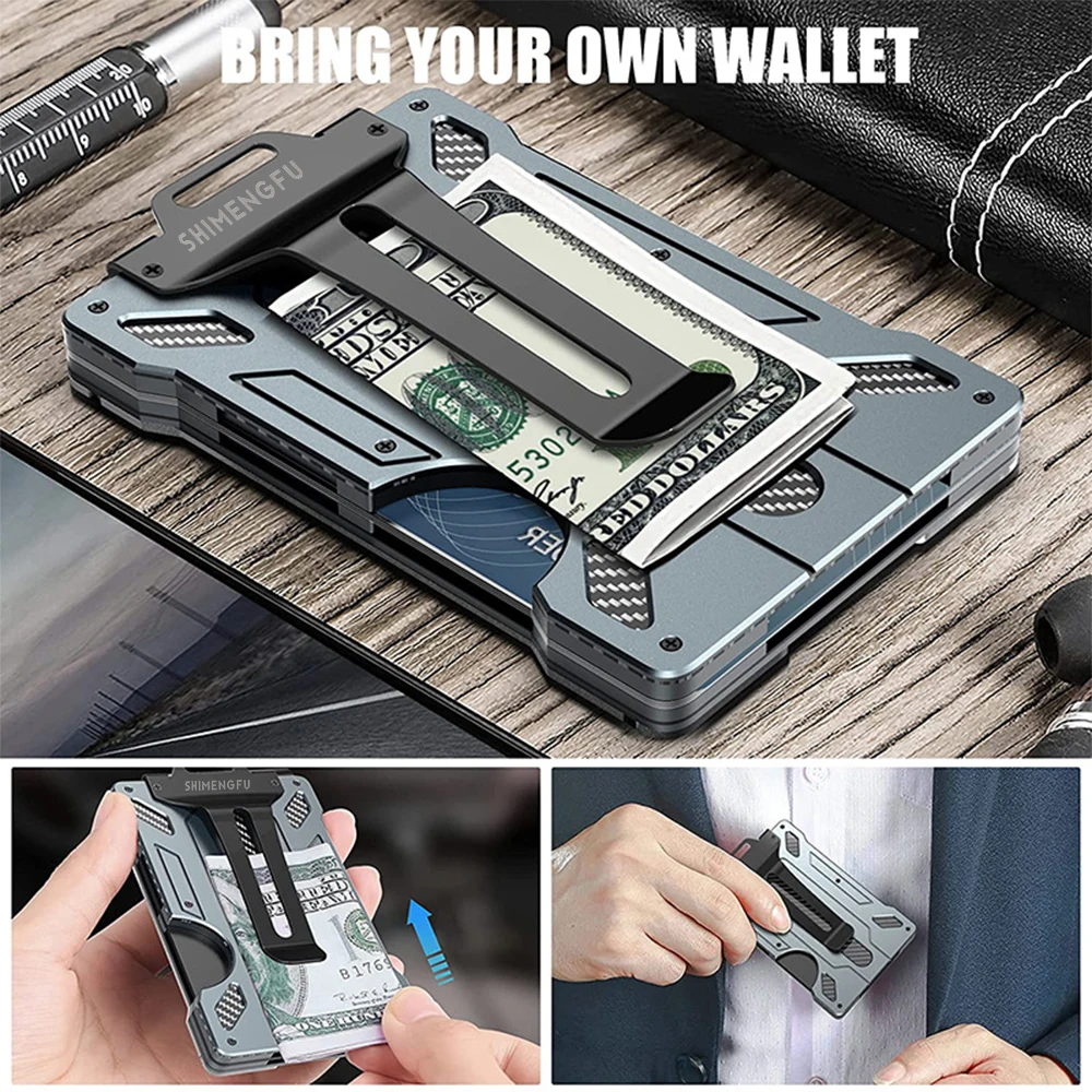 กระเป๋าสตางค์คาร์บอนไฟเบอร์สำห - Money Clip Minimalist Rfid Blocking บทวิจารณ์และราคา