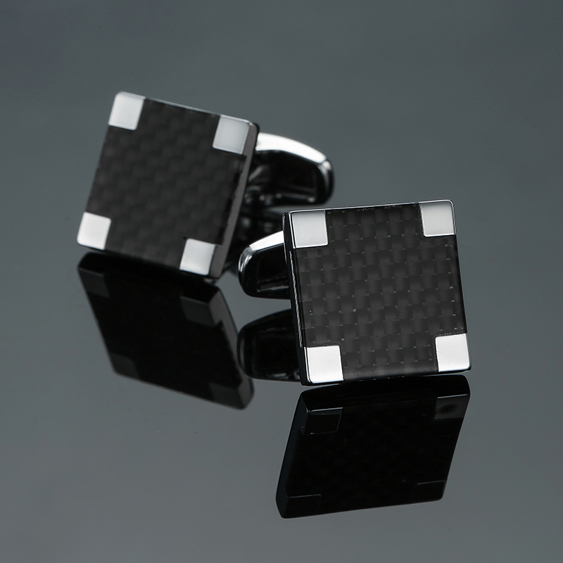 ใหม่คุณภาพสูงสแตนเลสเส้นใยสีแด - Cufflinks Men Stainless Steel Luxury บทวิจารณ์และราคา